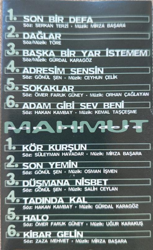 MAHMUT - Son Bir Defa - 1999 Almanya Basım Kaset Albüm / Destan Müzik 2.EL