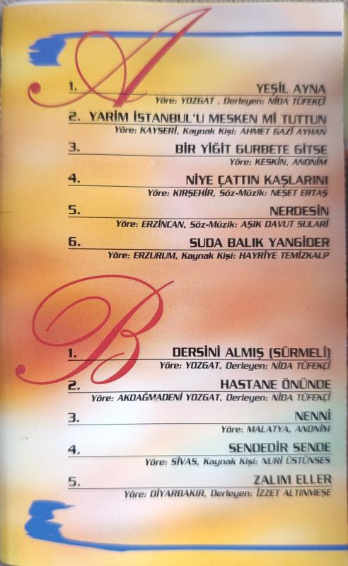 MELDA DUYGULU - Duygulu Türküler  Almanya Basım Kaset Albüm / Destan Müzik 2.EL