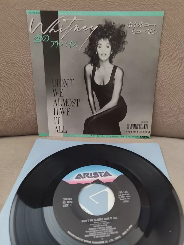 WHITNEY HOUSTON- Didn’t We Almost Have It All  1987 Japonya Basım 45lik Plak 2.el