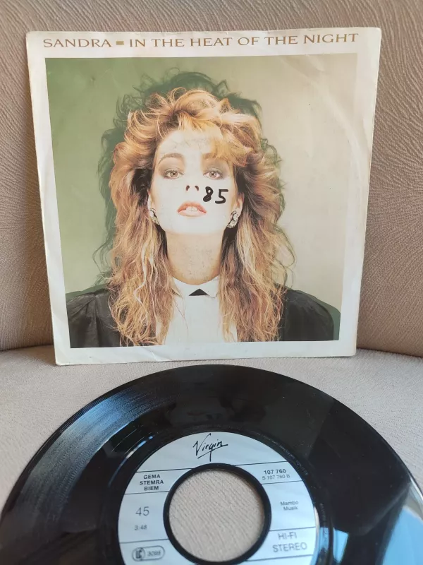 SANDRA - In The Heat of The Night 1985 Almanya Basım 45lik Plak / Virgin 2.el