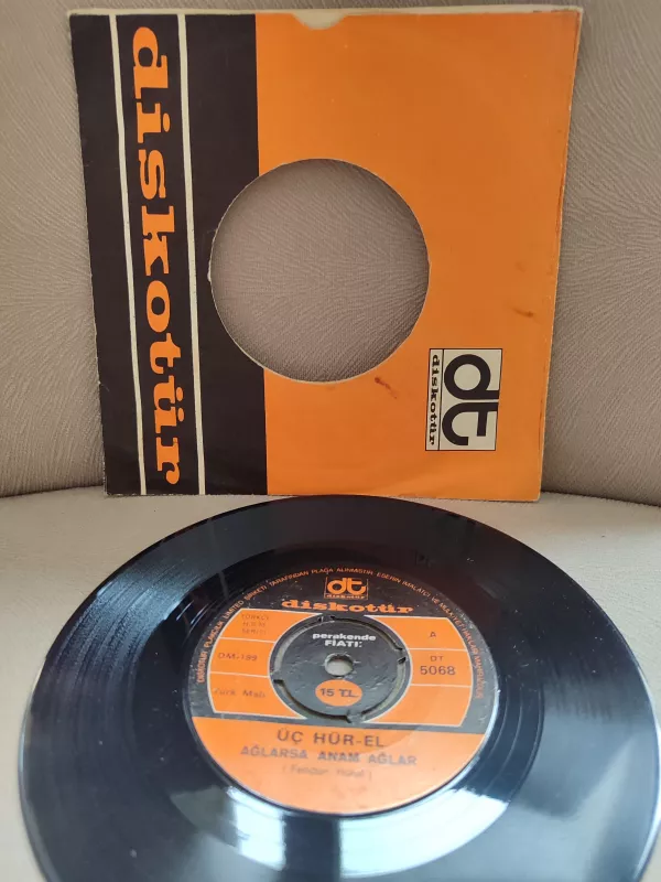 ÜÇ HÜR-EL - Ağlarsa Anam Ağlar / Kara Yazı - Türkiye 1973  Basım 45lik Plak 2.EL