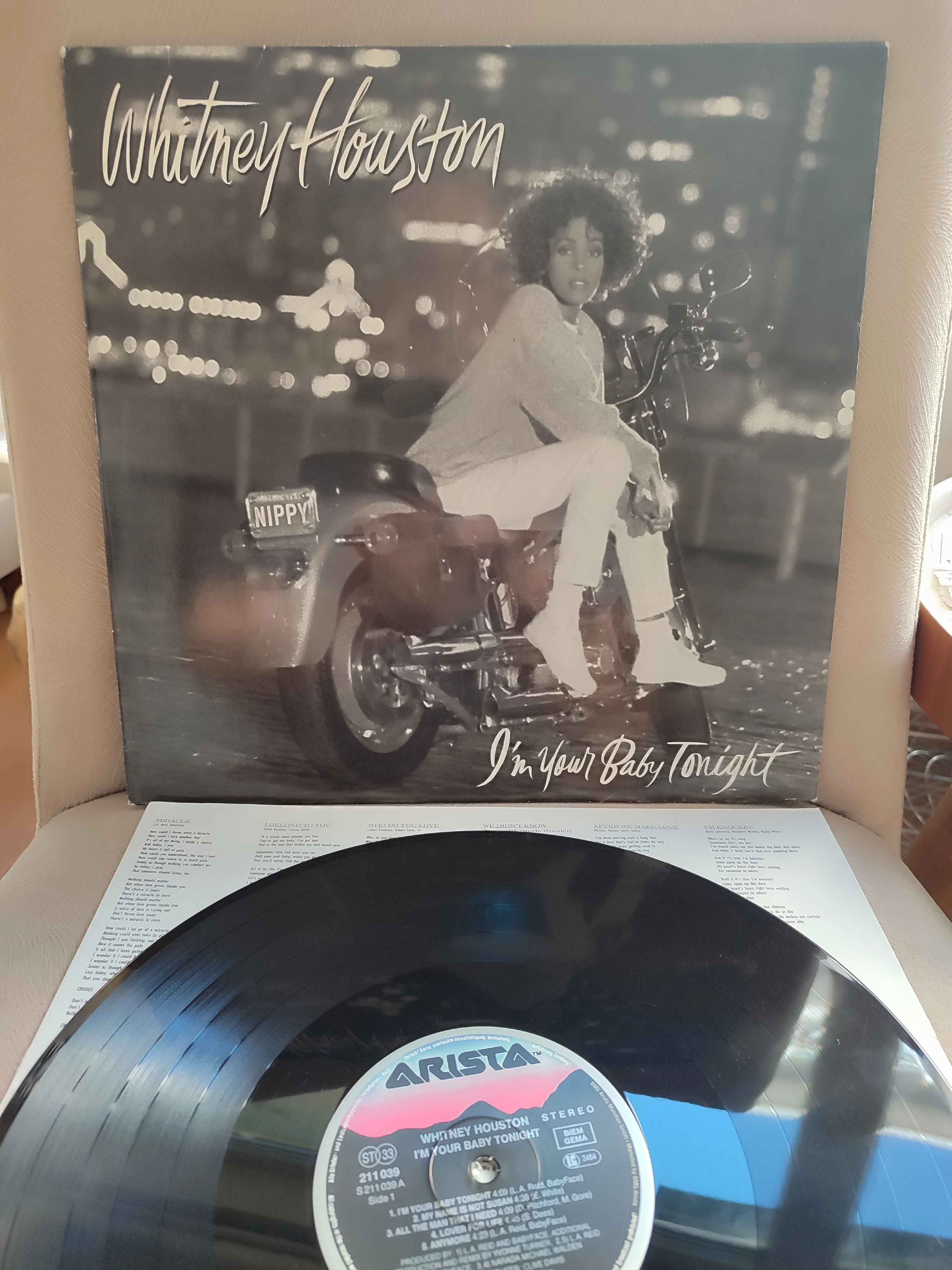 WHITNEY HOUSTON - I’m Your Baby Tonight- 1990 Almanya Basım 33’lük LP Albüm Plak 2.EL