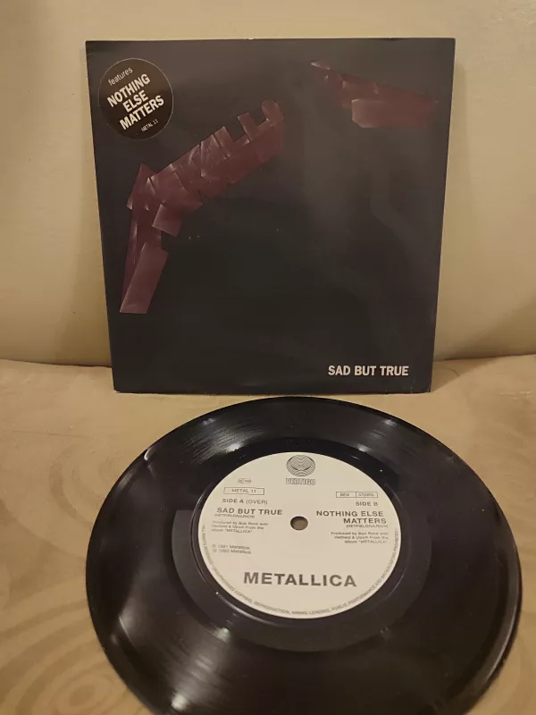 METALLICA - Sad But True / Nothing Else Matters - 1993 İngiltere Basım 45lik Plak 2.el