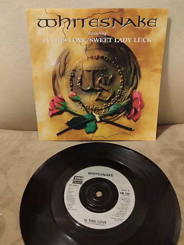 WHITESNAKE - Is This Love / Sweet Lady Luck - Nadir 1994 İngiltere Basım 45lik  Plak 2.el