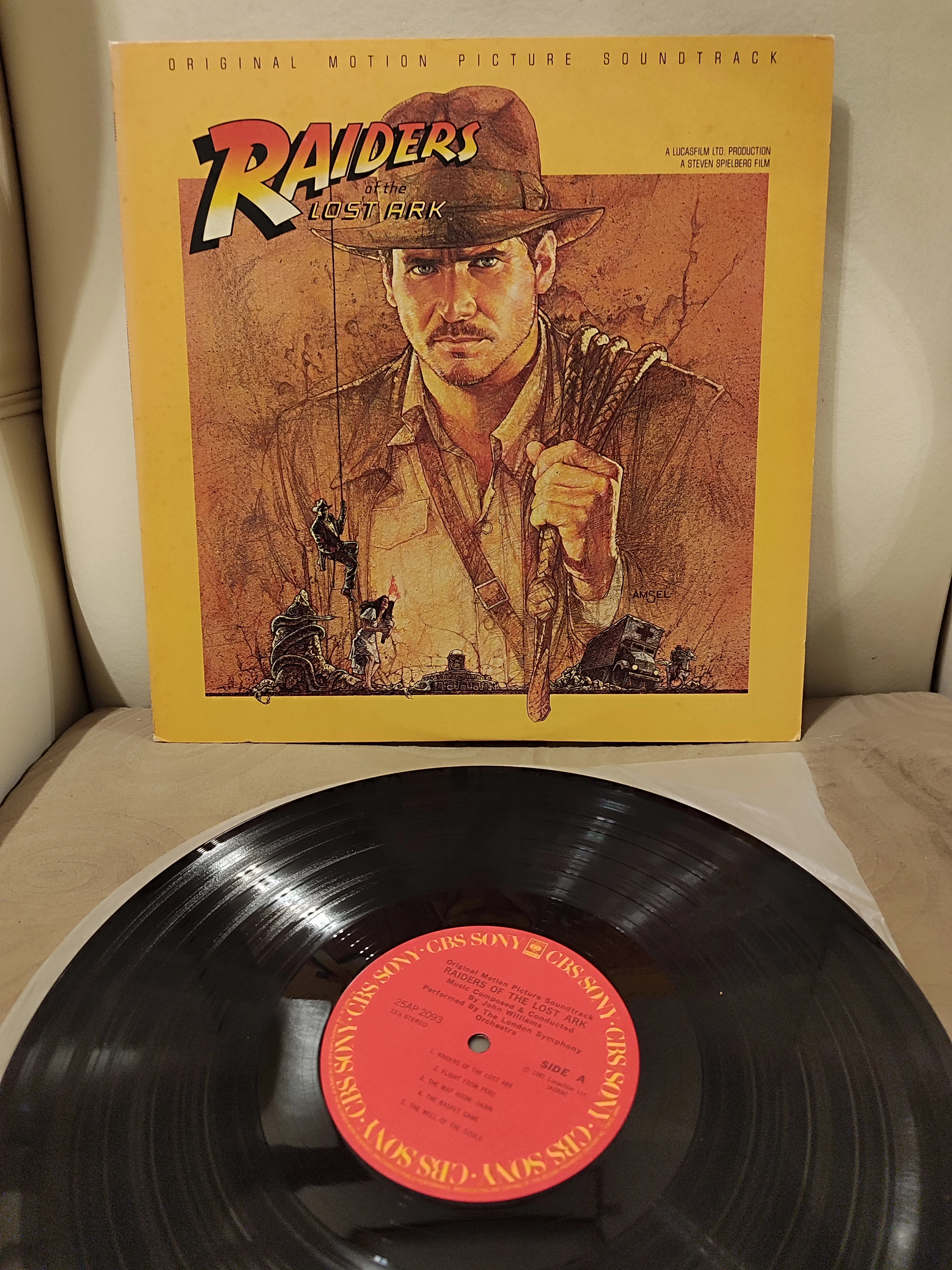 RAIDERS OF THE  LOST ARK - Kutsal Hazine Avcıları Soundtrack 1981 Japonya Basım LP Plak  2.EL