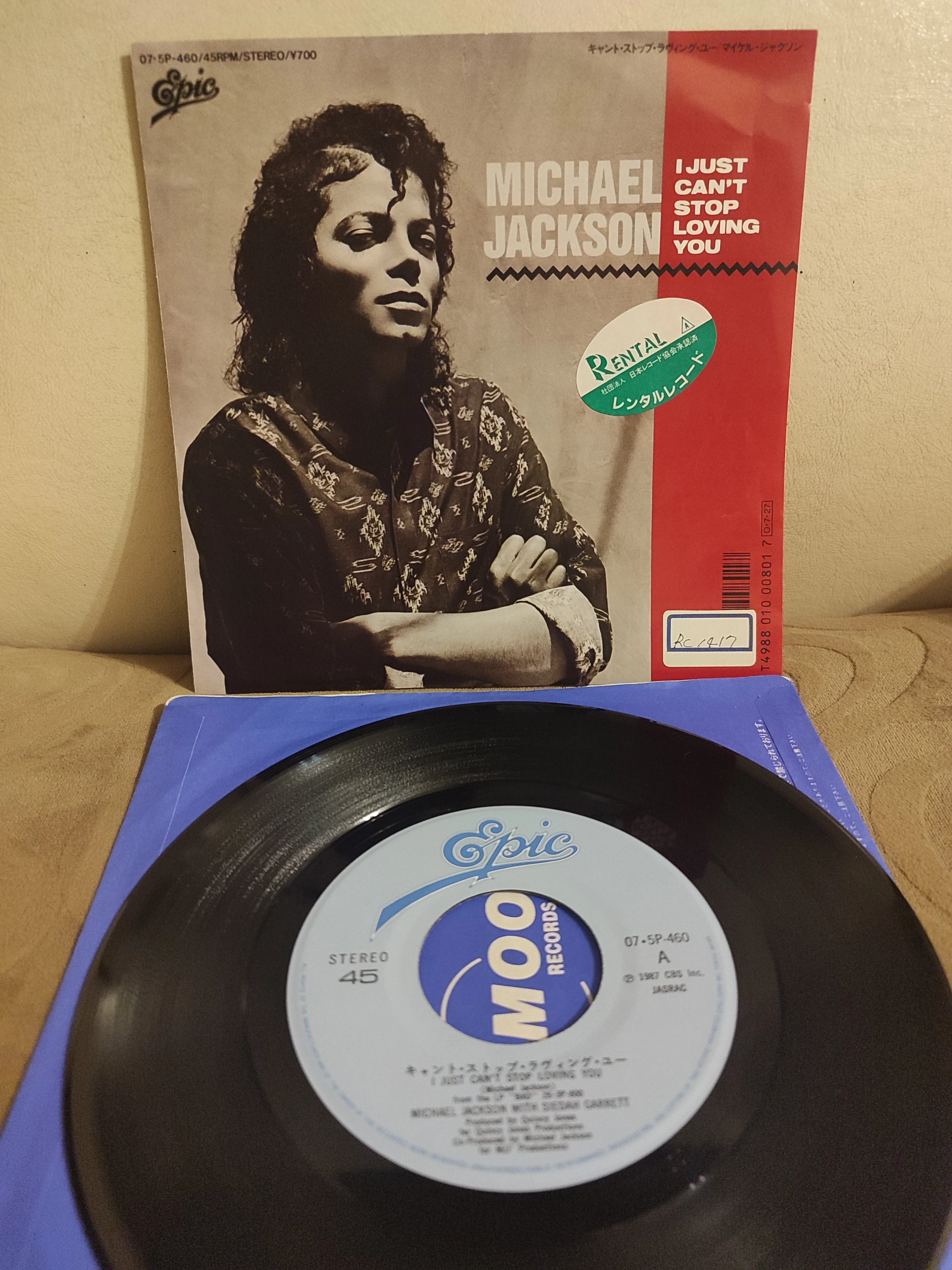 MICHAEL JACKSON - I Just Can’t Stop Loving You  -  Nadir Japonya 1987  Basım 45’lik Plak 2.EL