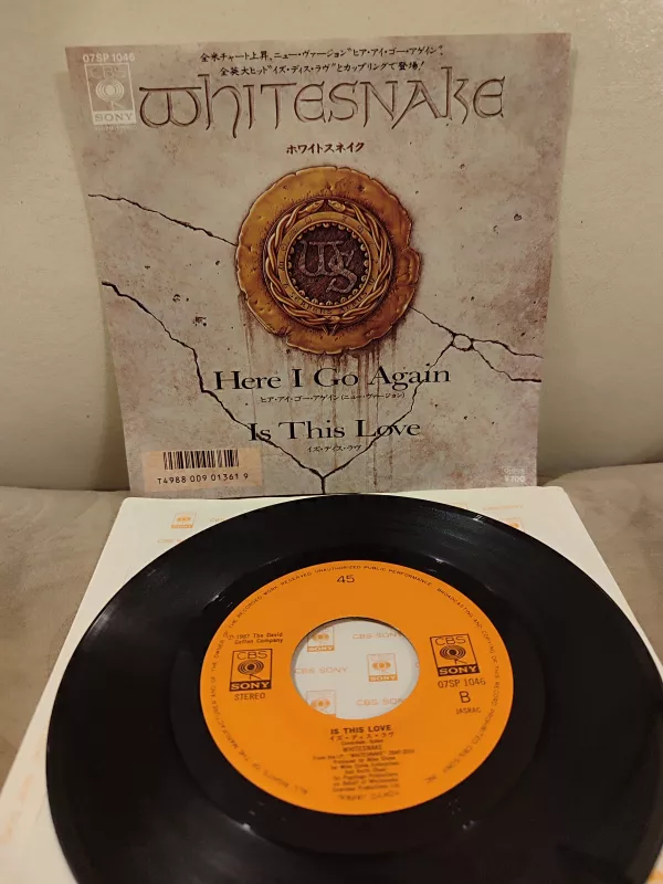 WHITESNAKE - Is This Love / Here I Go Again - Nadir 1987 Japonya Basım 45lik  Plak 2.el