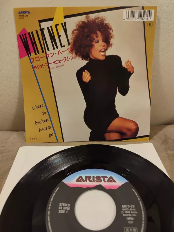 WHITNEY HOUSTON - Where Do Broken Hearts Go Nadir 1988 Japonya Basım 45lik  Plak 2.el