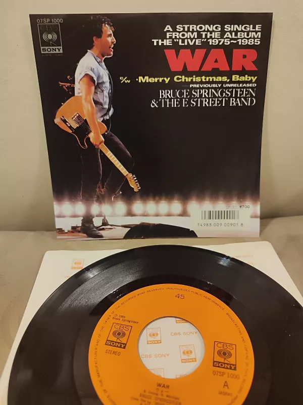 Bruce Springsteen & The E Street Band - War Merry Christmas Baby 1986 Japonya Basım 45lik Plak 2.el