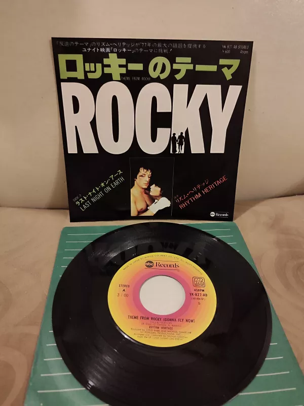 ROCKY - GONNA FLY NOW / LAST NIGHT ON EARTH - SOUNDTRACK  1977   JAPONYA  BASIM 45 LİK PLAK 2.el