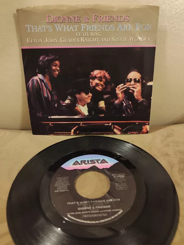 Dionne & Friends , Elton John  ‎- That’s What Friends Are For 1985 USA Basım 45lik Plak 2.el