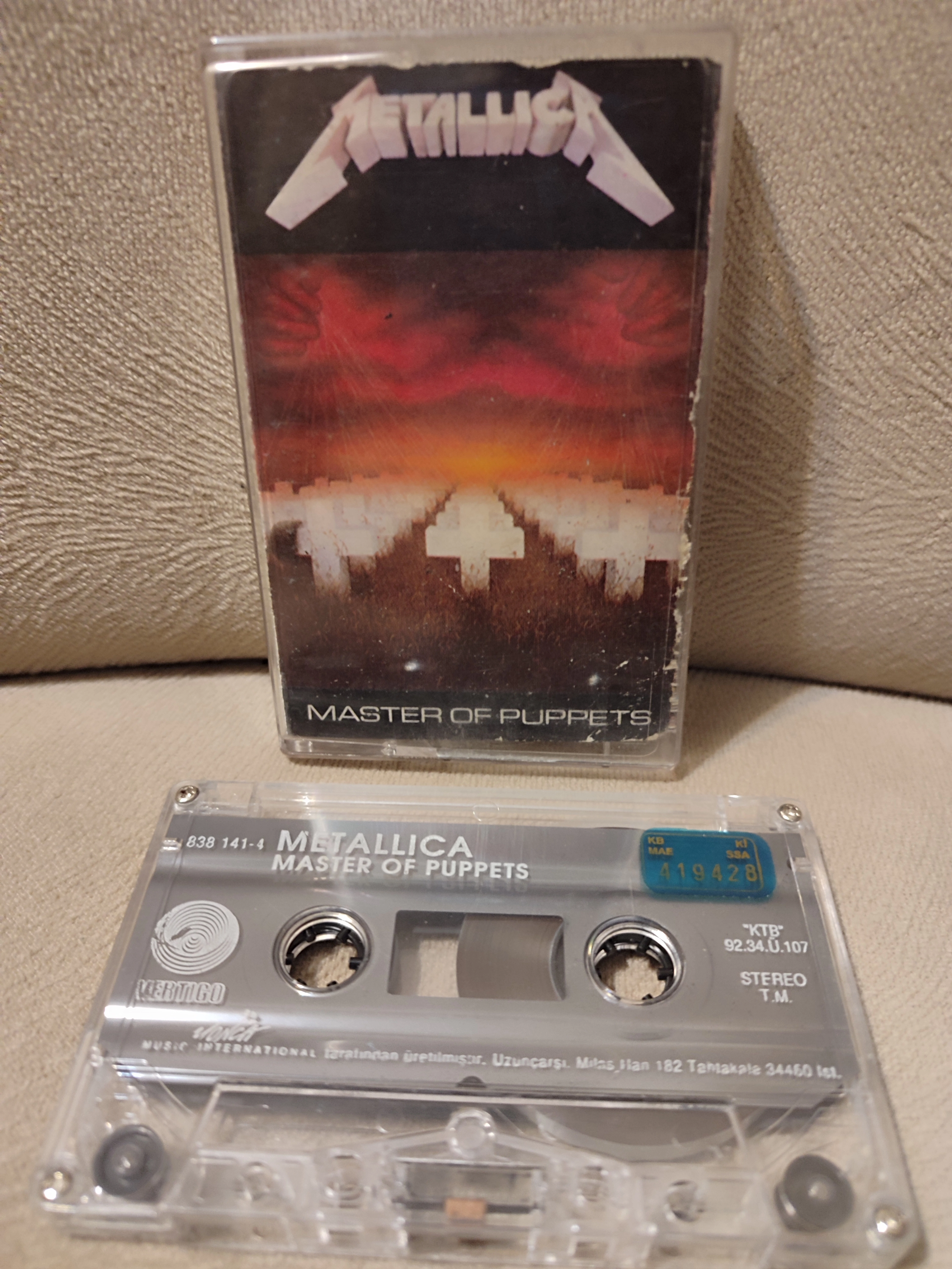 METALLICA - Master of Puppets - 1992 Türkiye  Basım Kaset Albüm 2.el