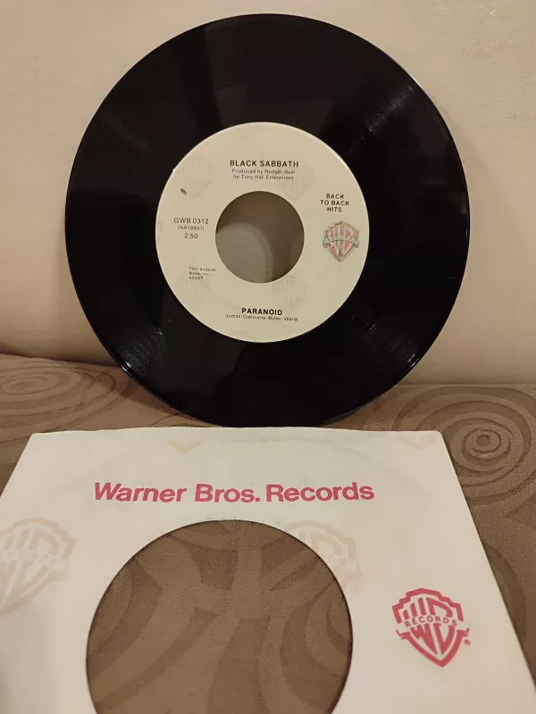 BLACK SABBATH - Paranoid  / Iron Man  1993 USA Basım 45lik Plak - Firma Kapaklı 2.el