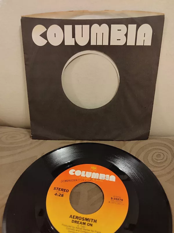 AEROSMITH - Dream On - 1975 USA Basım Nadir 45’lik Plak - Orjinal Firma Kapaklıdır 2.el