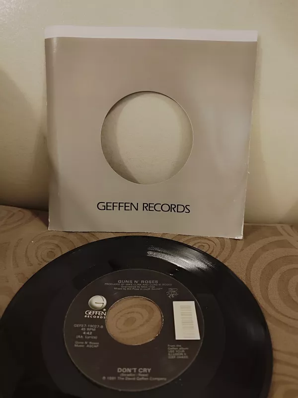 GUNS N’ ROSES - Don’t Cry  - 1991 USA Basım 45lik Plak - Firma Kapaklı 2.el