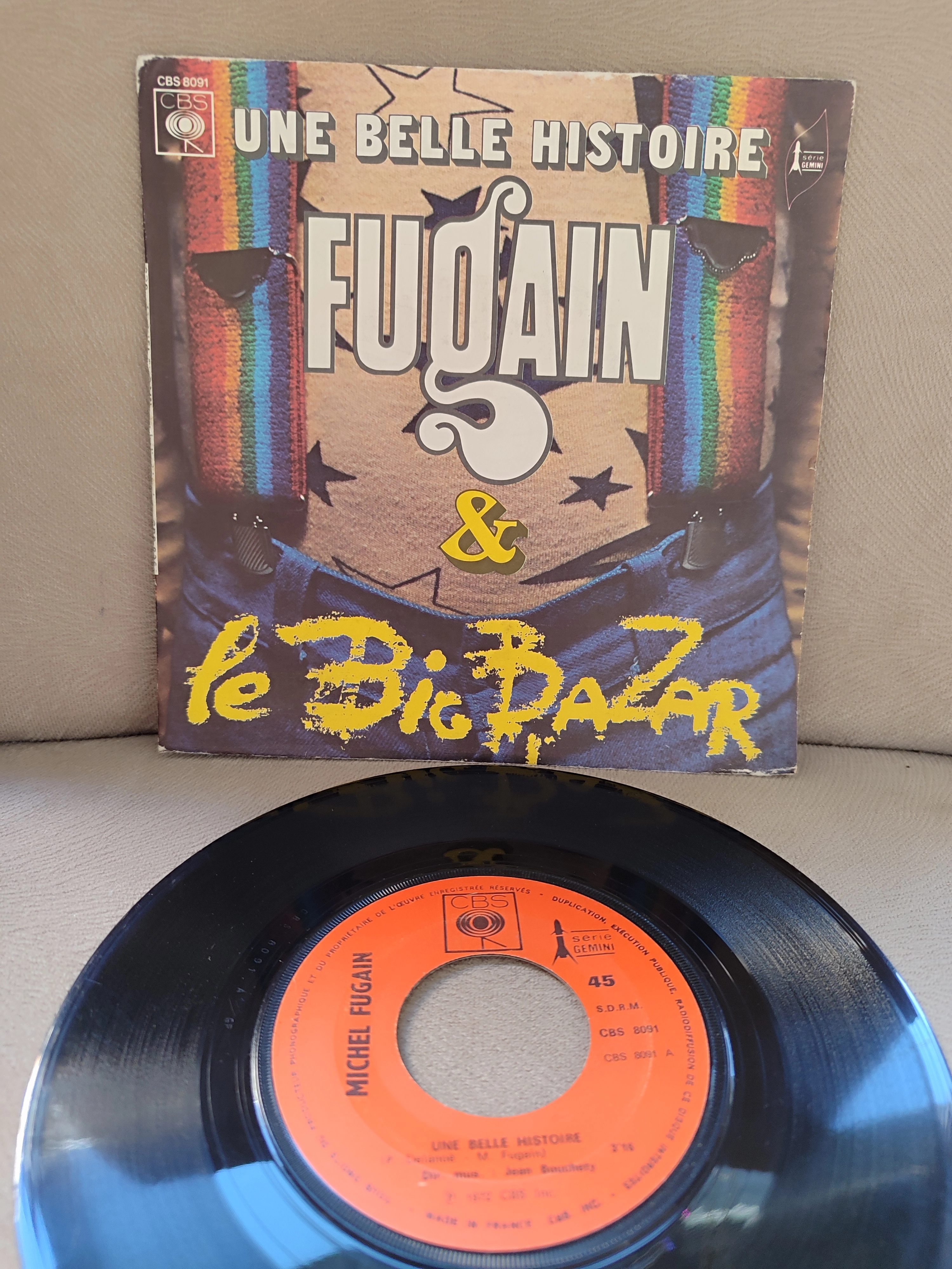 Michel Fugain - Une Belle Histoire - 1972 Fransa Basım Nadir 45lik Plak 2.el