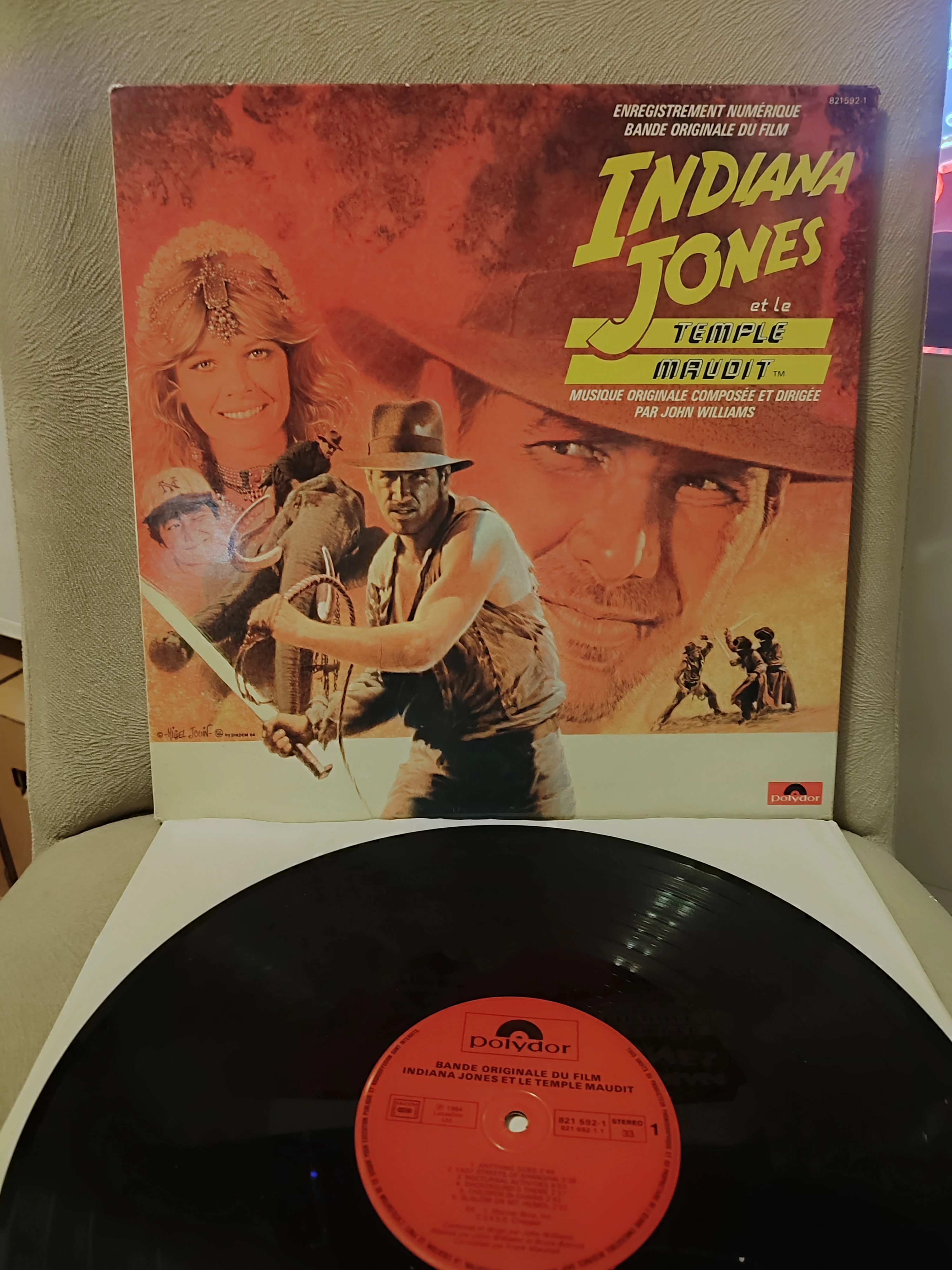 INDIANA JONES et le Temple Maudit - Soundtrack Albüm - 1984 Fransa Basım Nadir LP Plak 2.EL