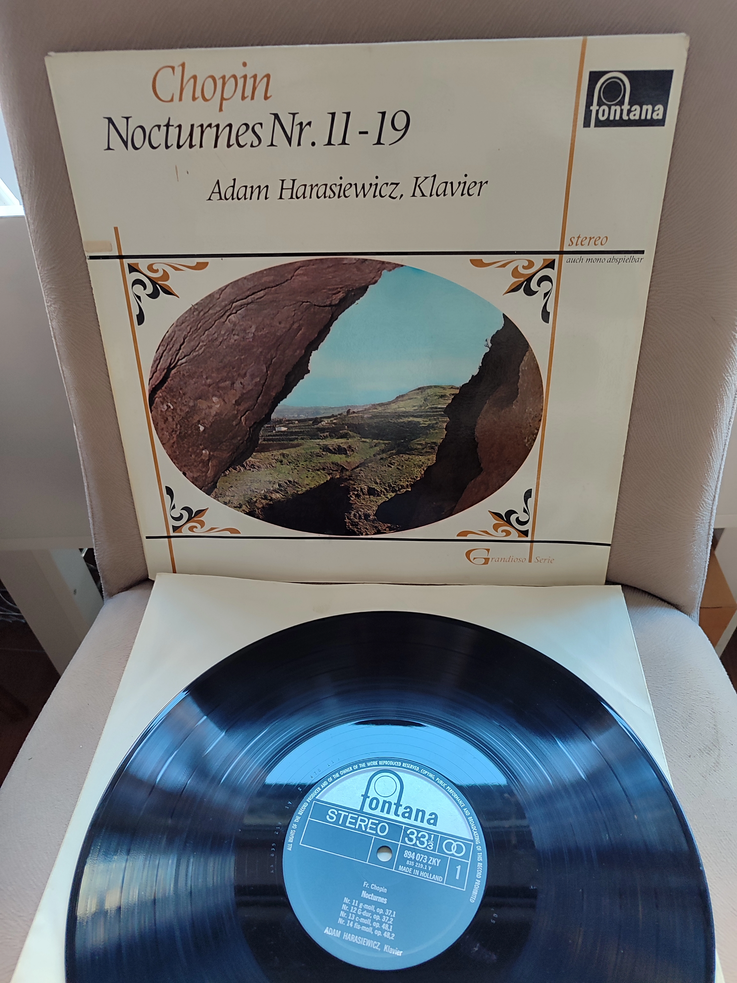 Frédéric Chopin - Nocturnes 11-19 - Adam Harasiewicz - 1974 Hollanda Basım  LP Plak 2.el