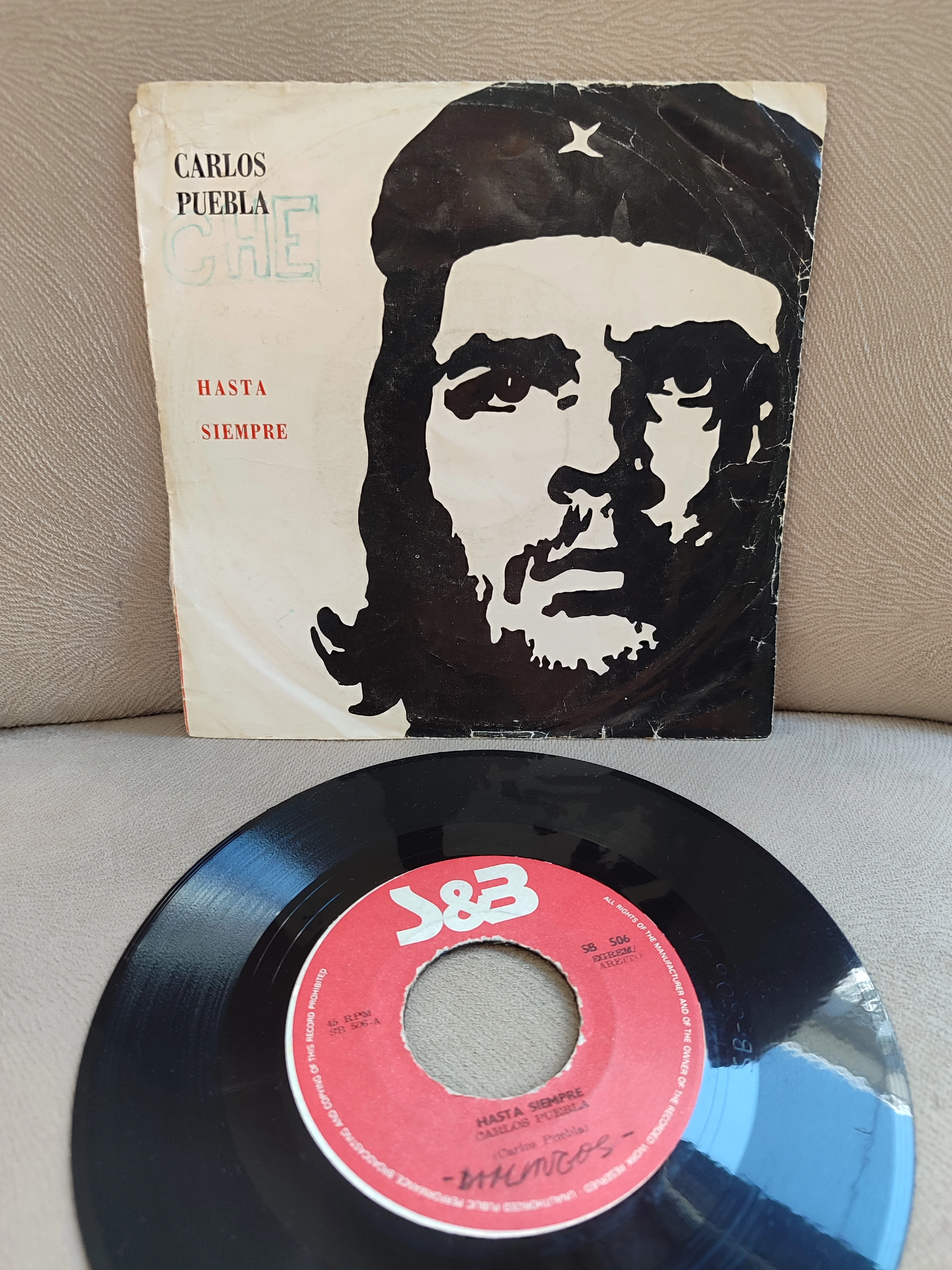 Carlos Puebla - Hasta Siempre / Comandante Che Guevara - 1975 Nadir Angola Basım 45lik Plak 2.el