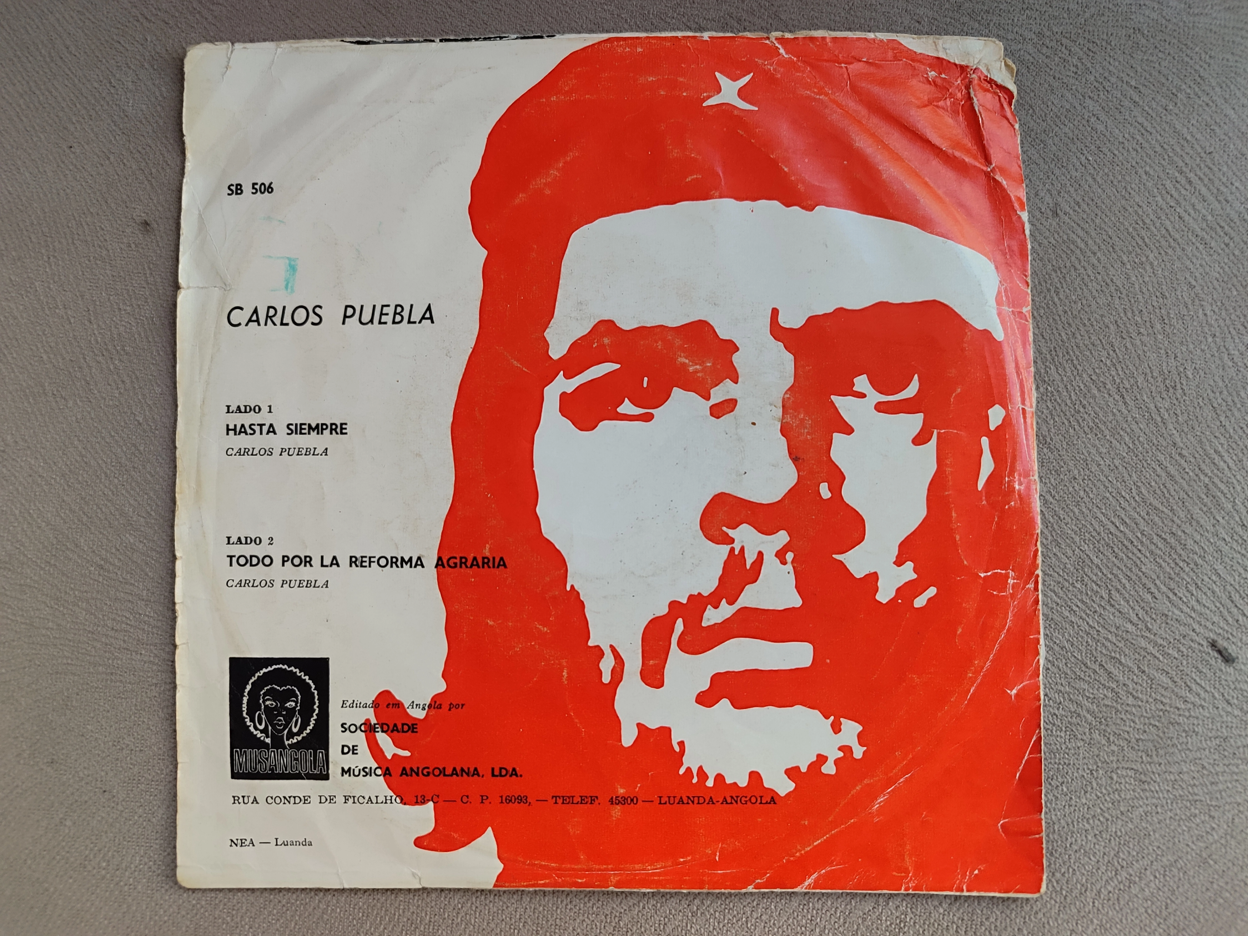 Carlos Puebla - Hasta Siempre / Comandante Che Guevara - 1975 Nadir Angola Basım 45lik Plak 2.el