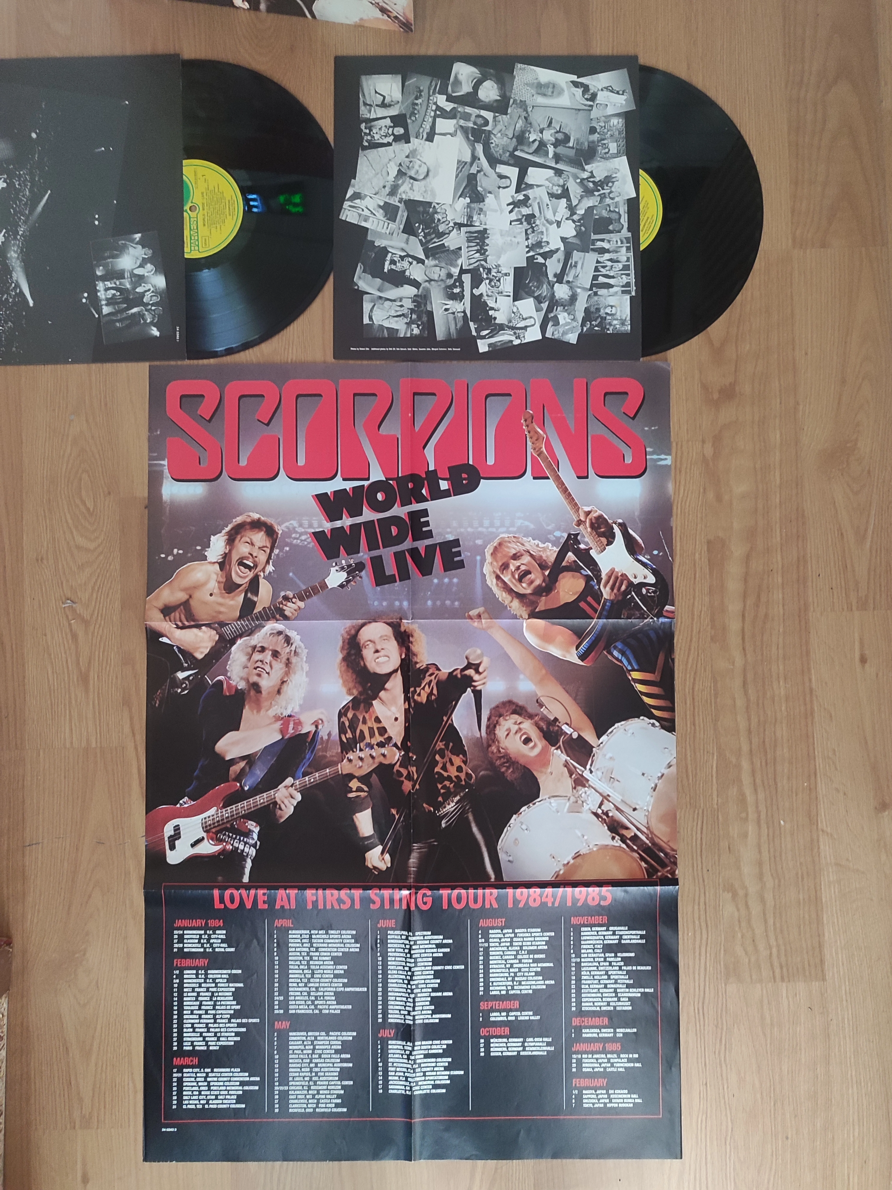 Scorpions ‎- World Wide Live - 1985 Almanya Basım Double LP Plak - Posterli (52x78 cm) 2.el