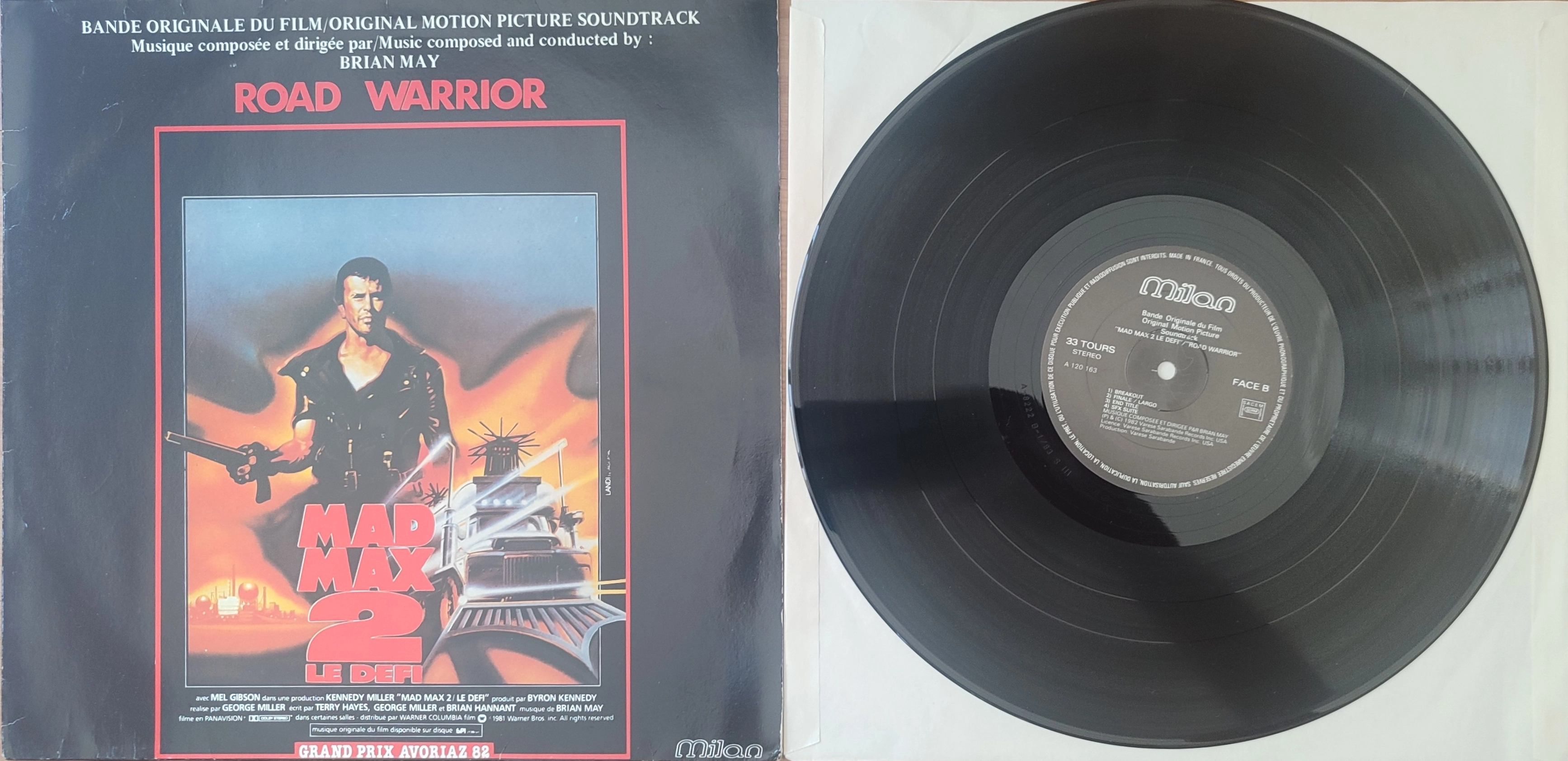 Mad Max 2 - Le Defi / Road Warrior - Soundtrack 1982 Fransa Basım LP Plak 2.el