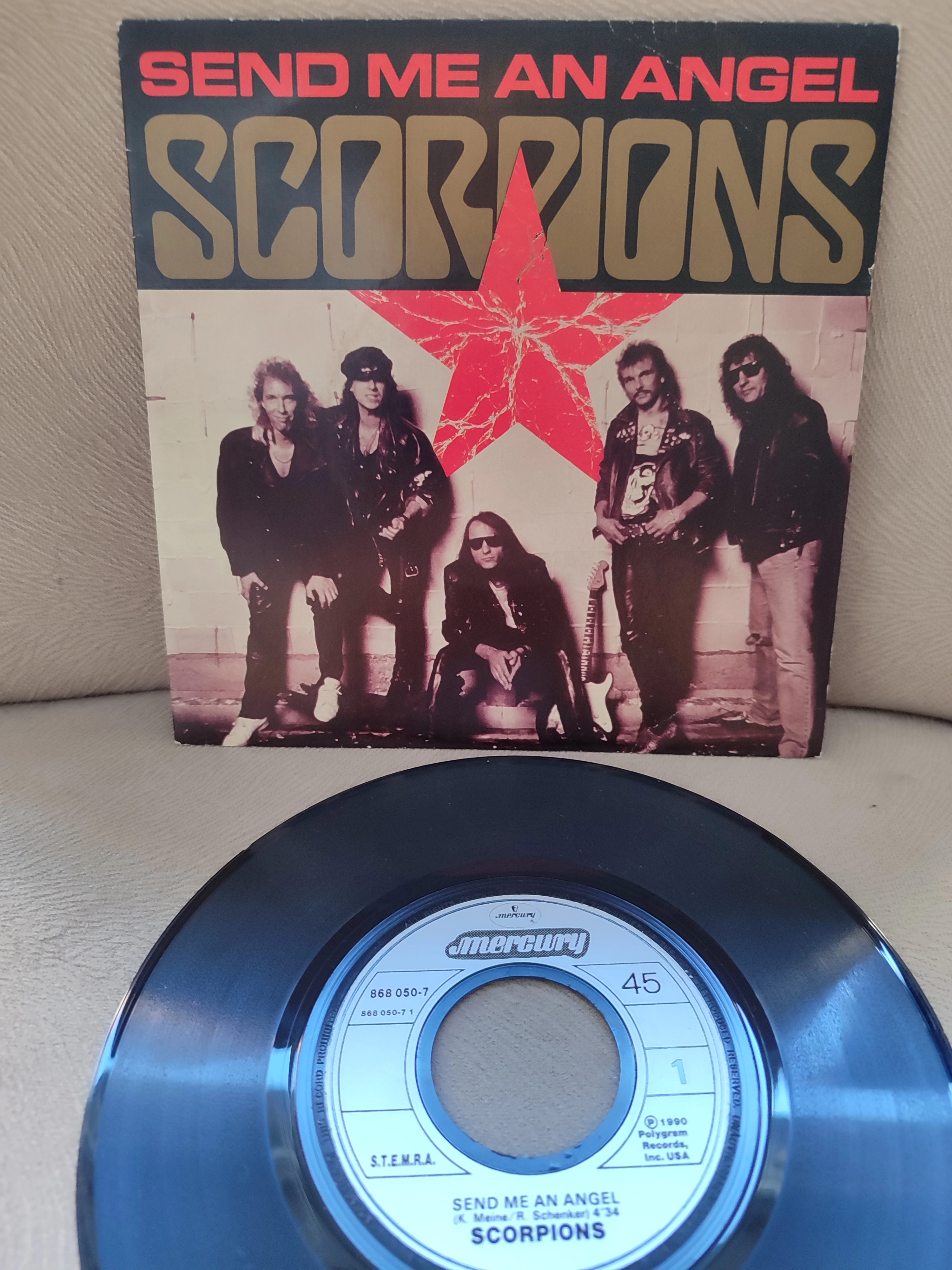Scorpions - Send Me Angel  - 1990  Fransa Basım 45’lik Plak 2.el