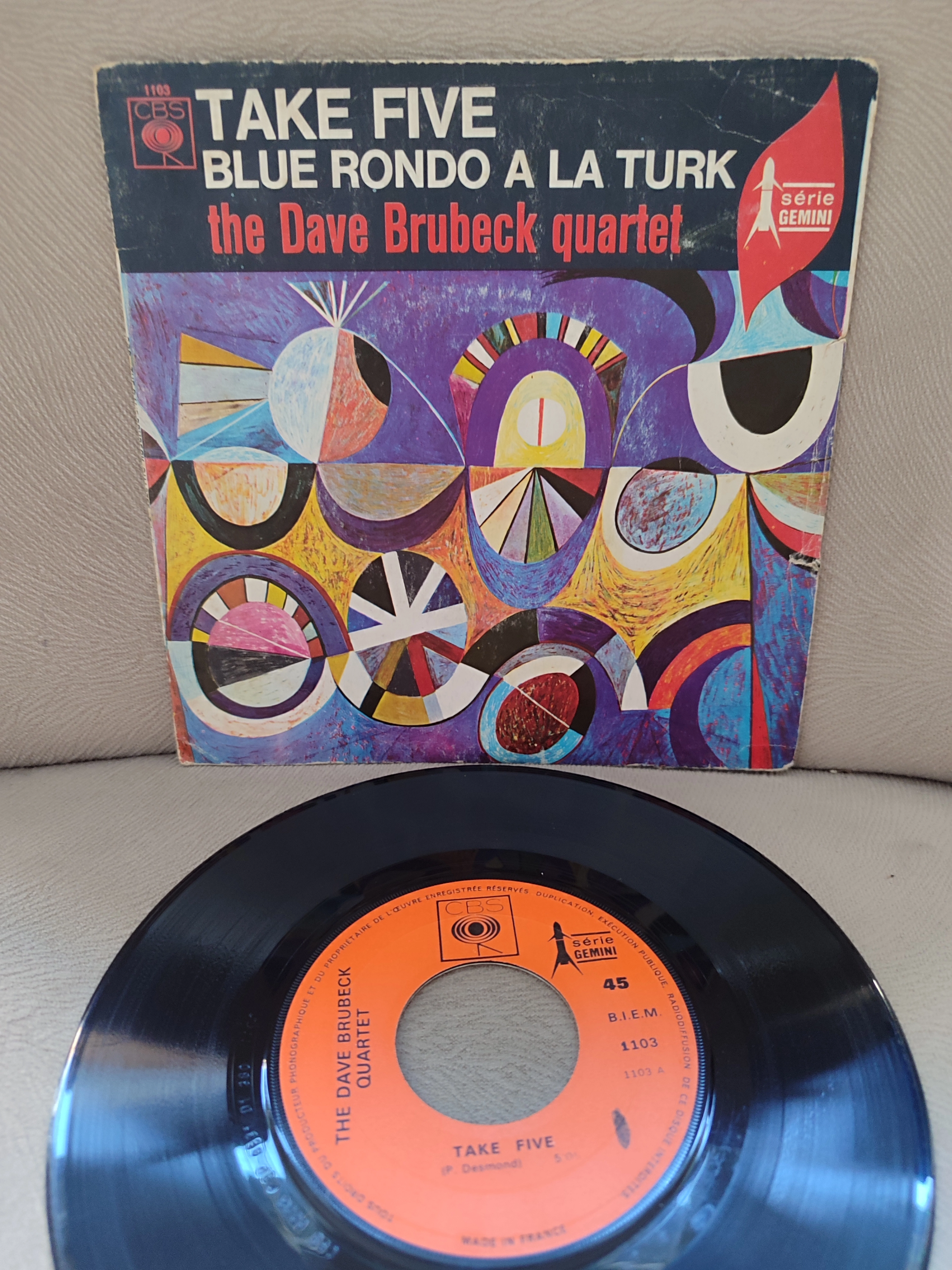 The Dave Brubeck Quartet - Take Five / Blue Rondo A La Turk  1971 Fransa Basım 45’lik Plak 2.el