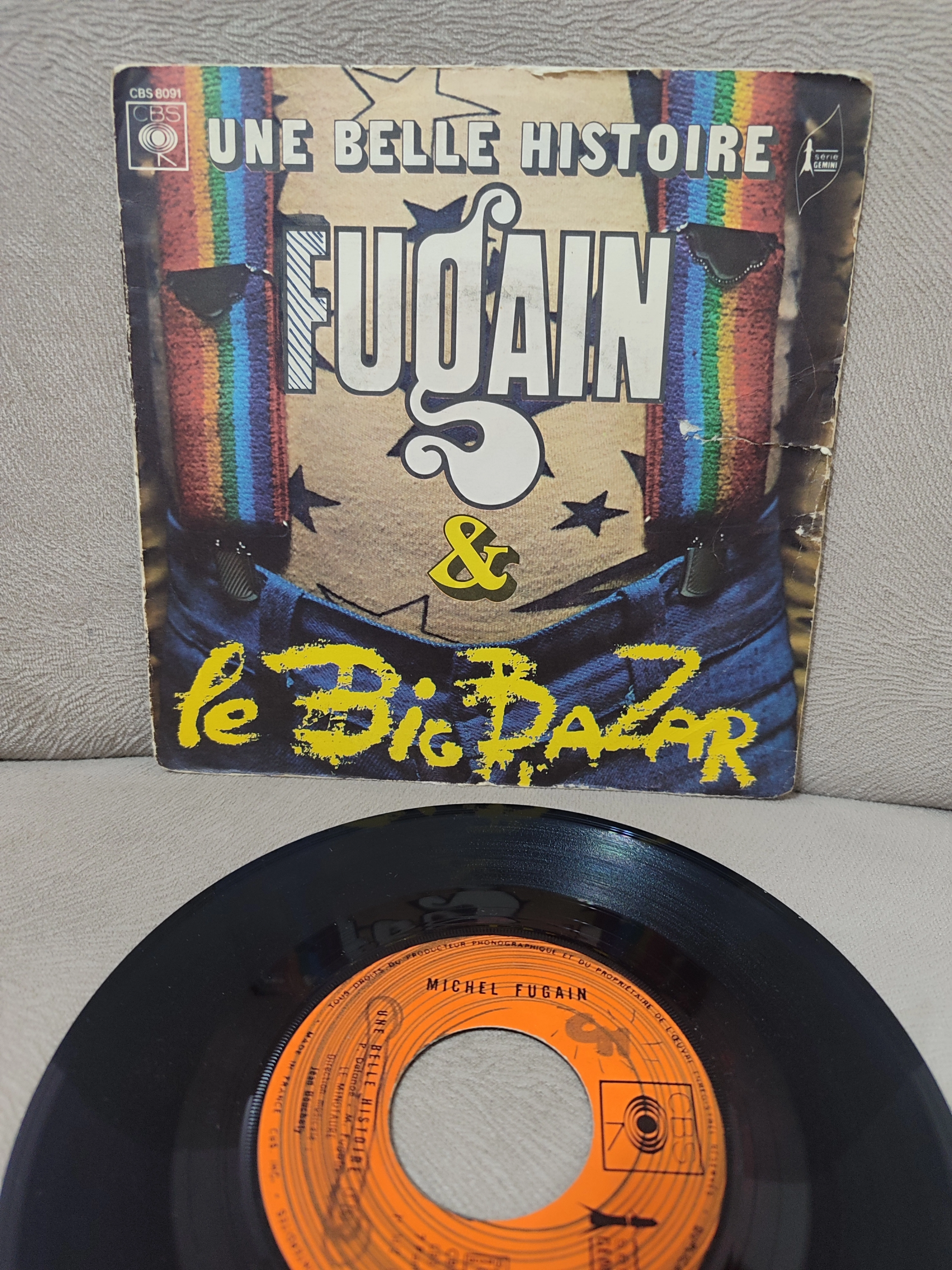 Michel Fugain - Une Belle Histoire - 1972 Fransa Dönem Basım Nadir 45lik Plak