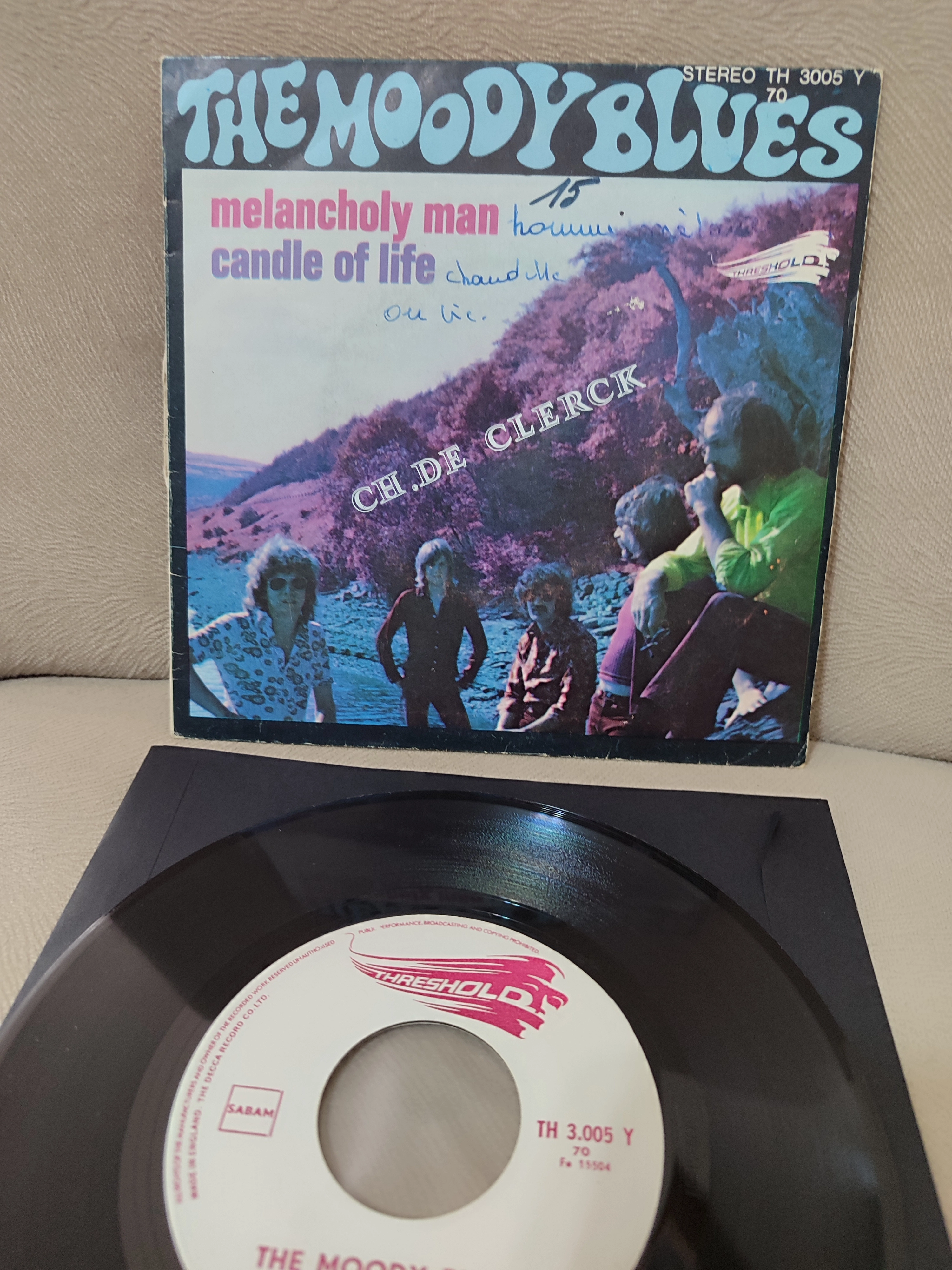 THE MOODY BLUES - MELANCHOLY MAN - 1970 FRANSA BASIM  45 LİK PLAK 2.el