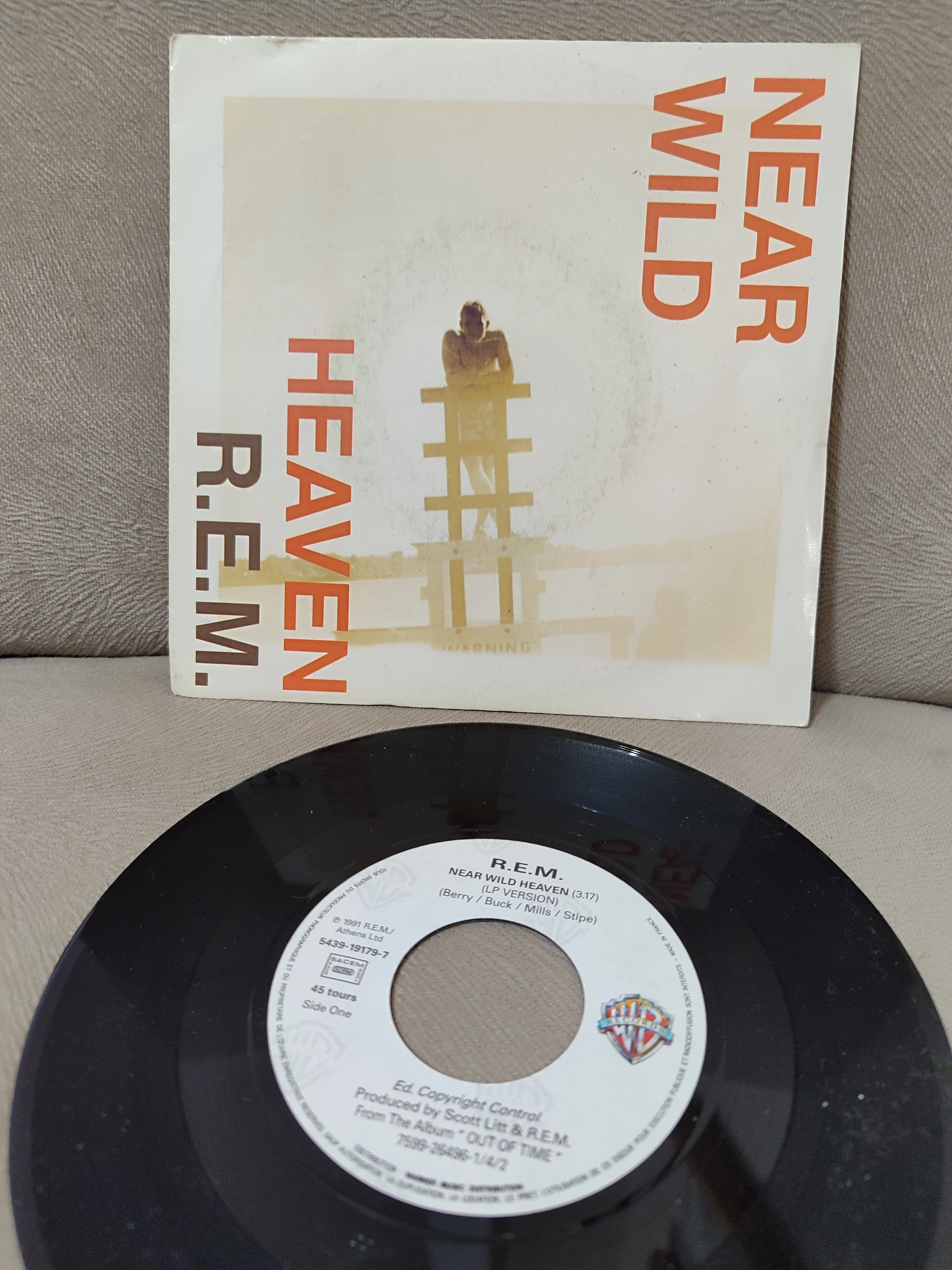 R.E.M. ‎– Near Wild Heaven - 1991 Fransa Basım 45lik Plak - Dönem Plak