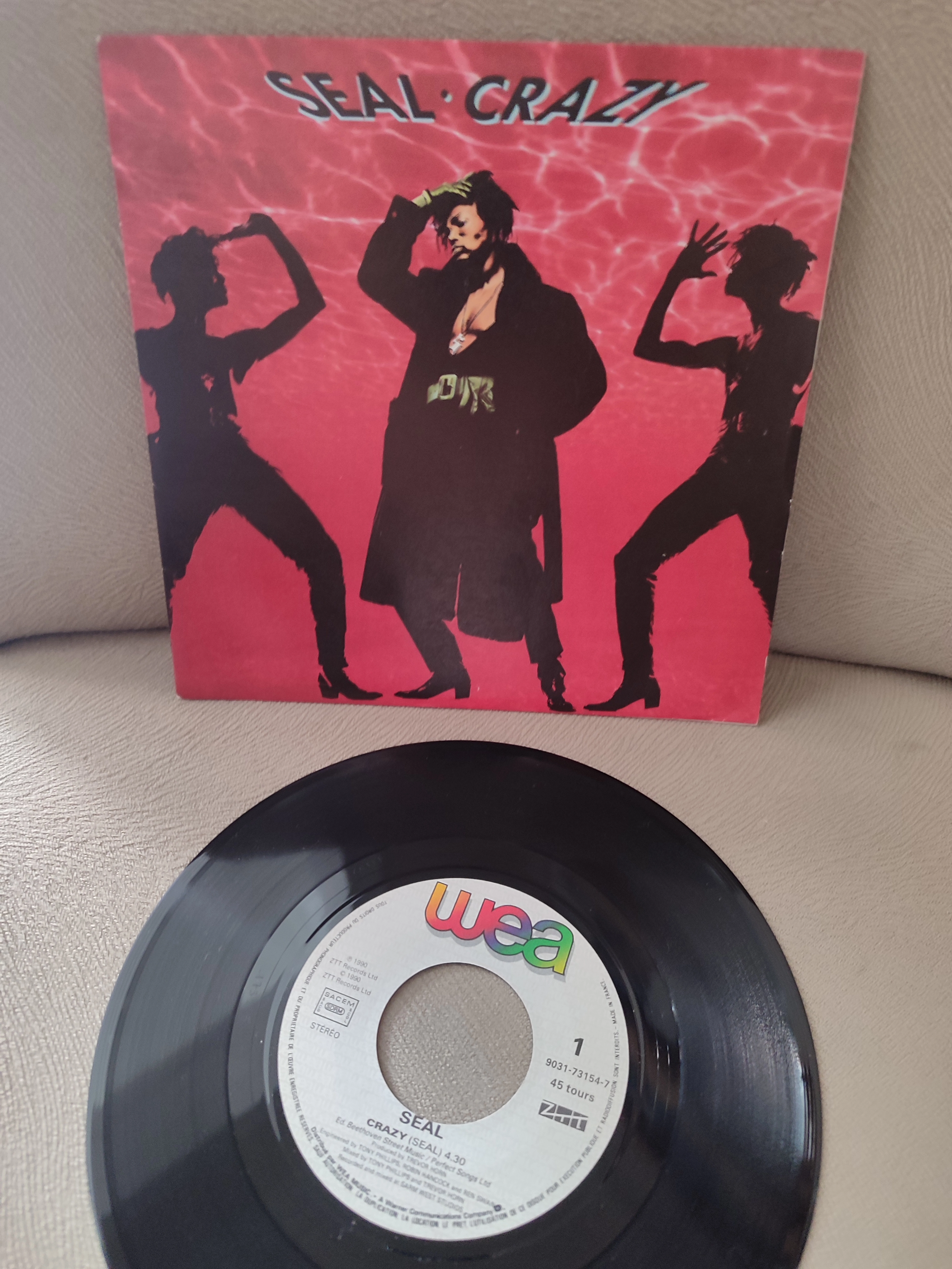 SEAL - Crazy -  1990 Fransa  Basım 45lik Plak - Dönem Basım