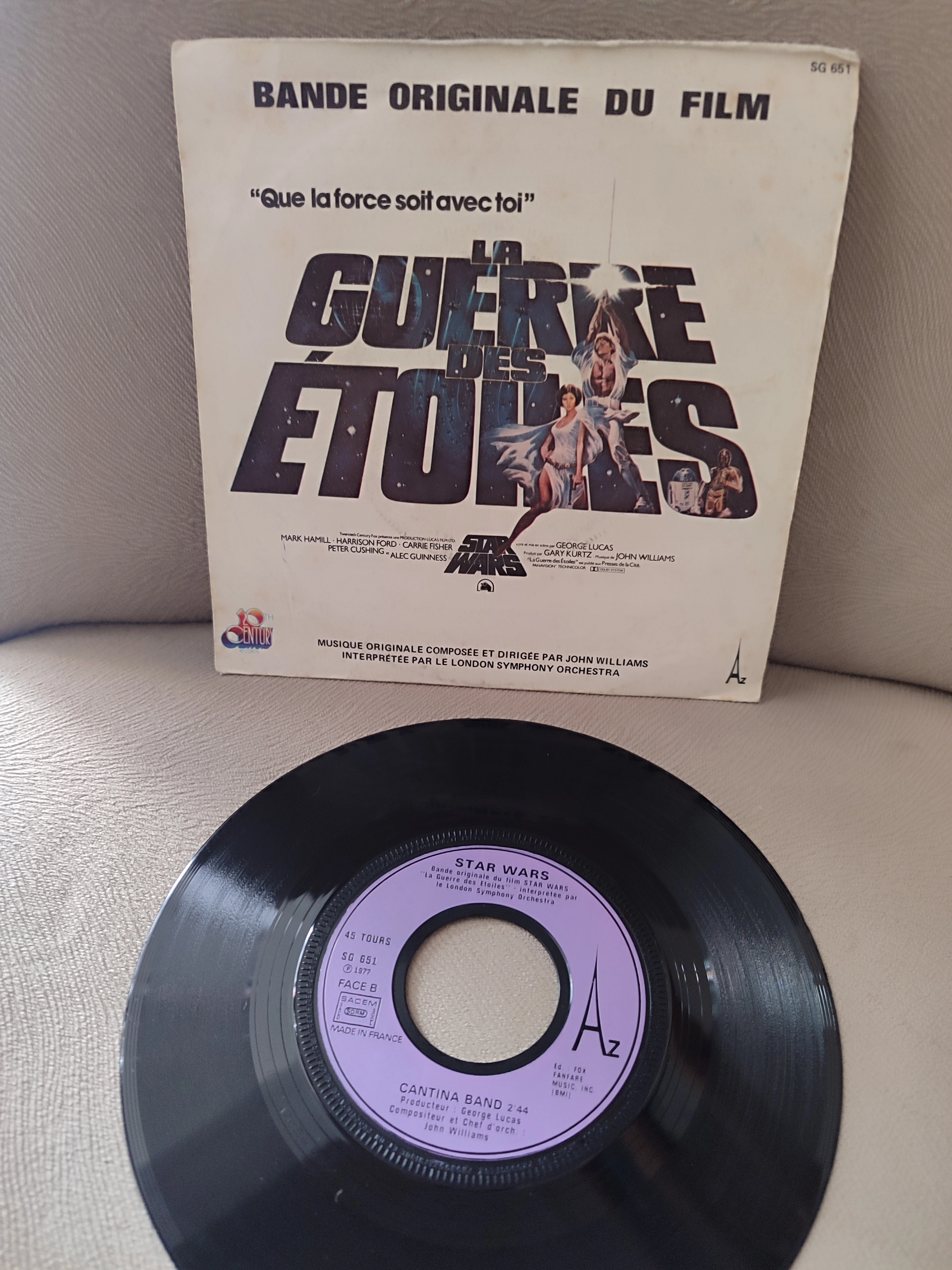 Guerre Des Etoiles / Star Wars - Main Title / Cantina Band 1977 Nadir Dönem Fransa Basım 45lik Plak