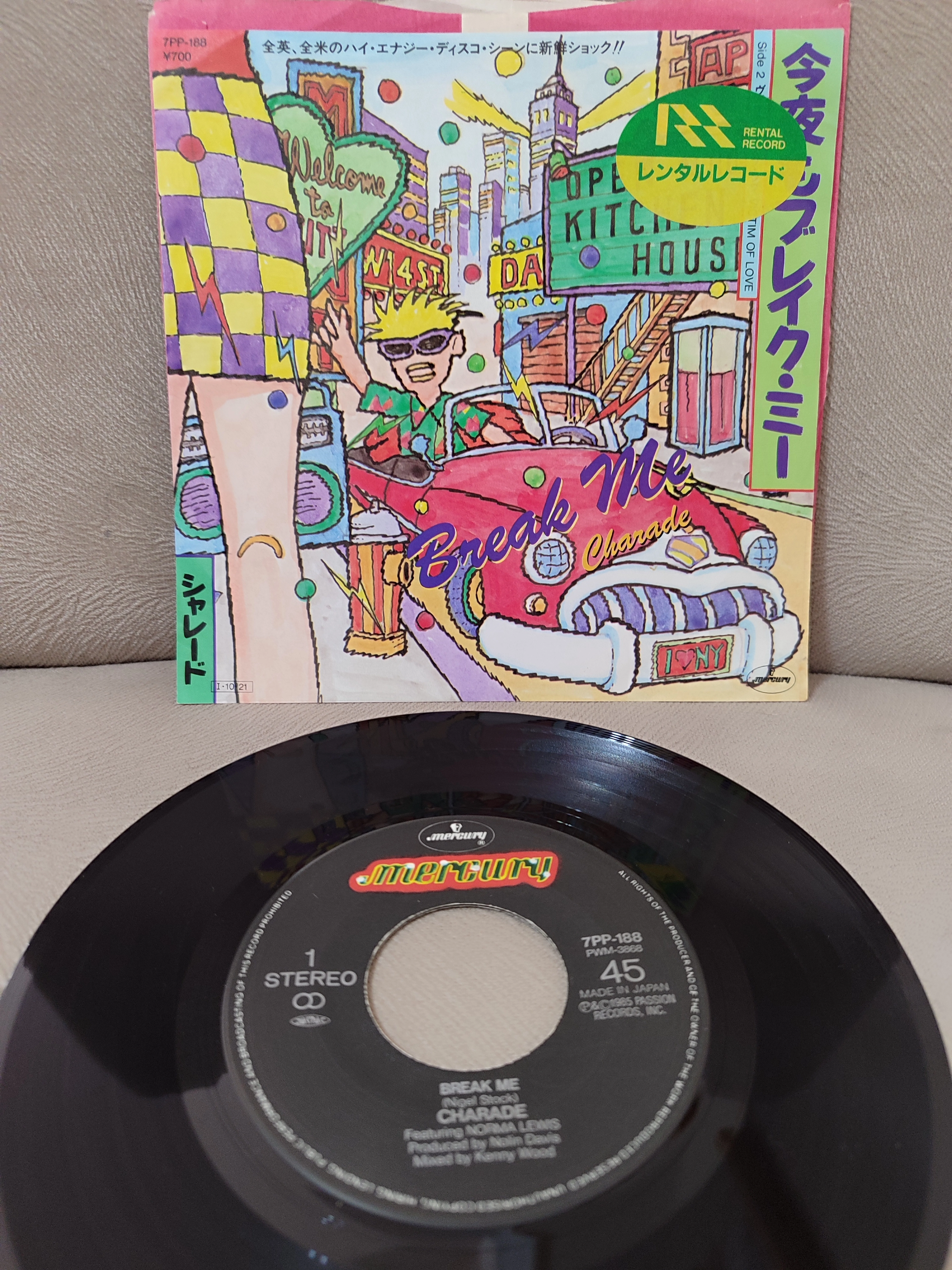 Charade - Break Me- 1985 Japonya  Basım 45lik Plak - Dönem Basım