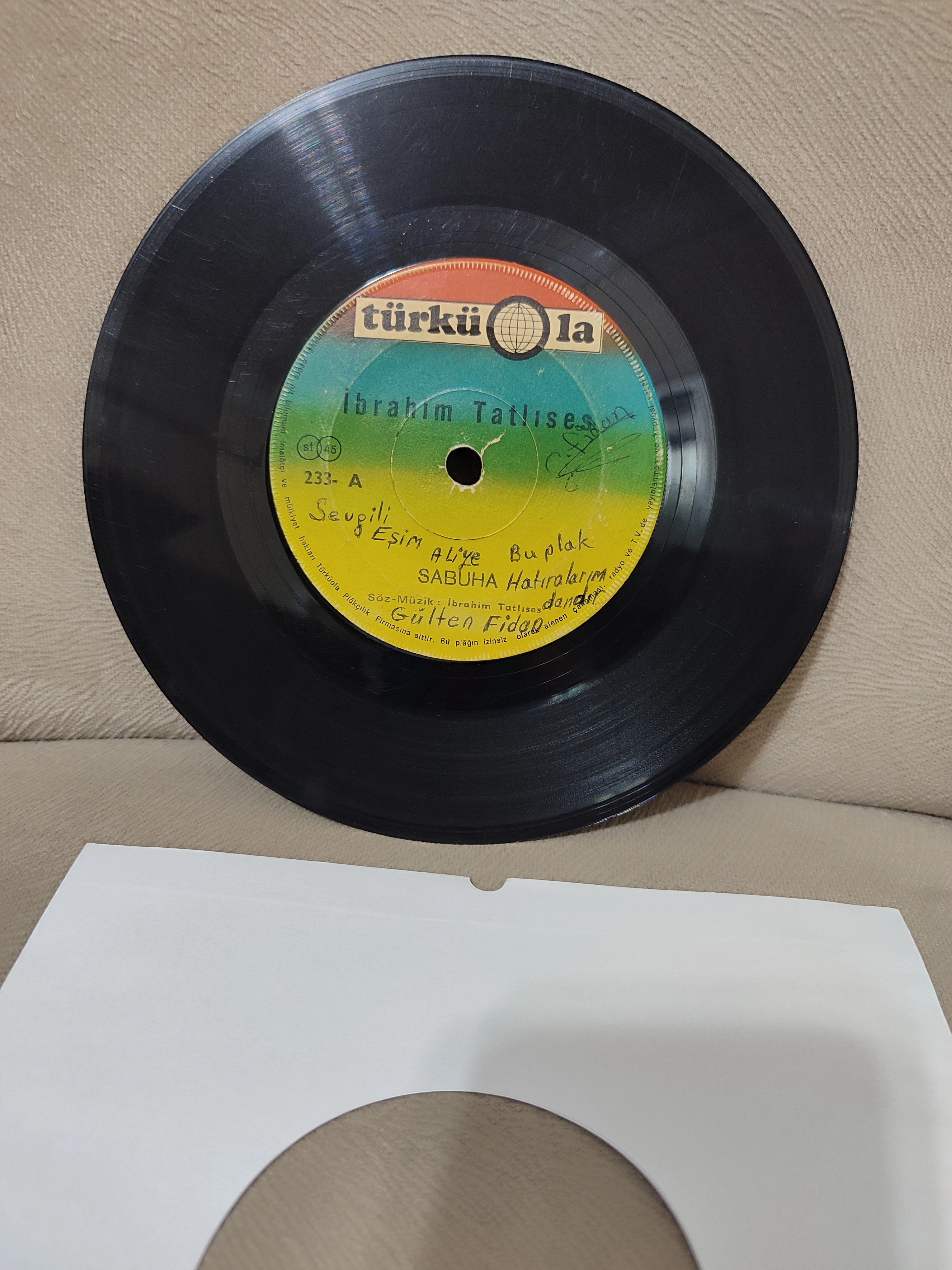 İbrahim Tatlıses - Sabuha / Ayrılık Kolay Değil - 1979 Türkiye Basım 45lik Plak - Dönem Basım
