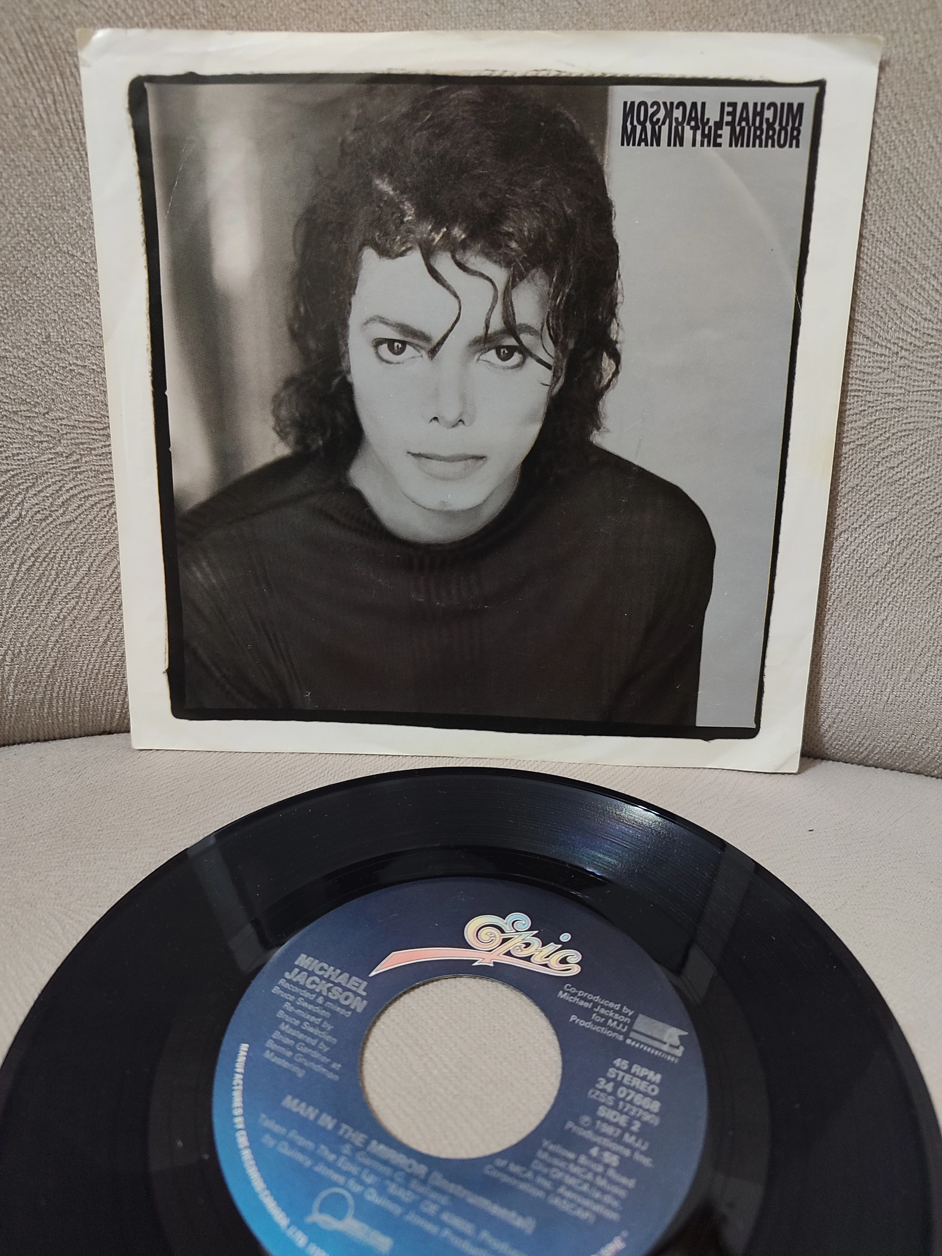 Michael Jackson - Man In The Mirror - 1988 Kanada  Basım 45lik Plak