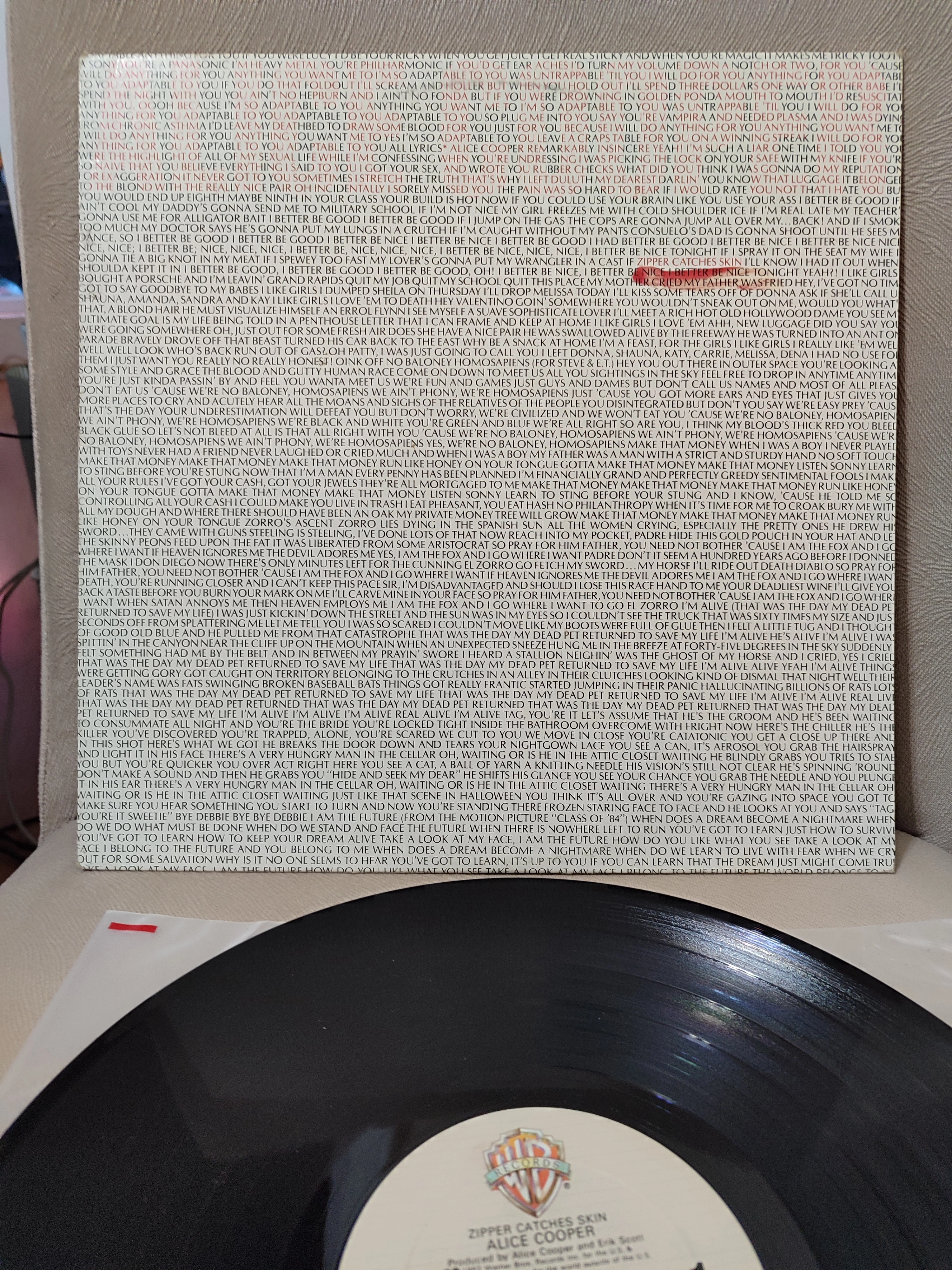 Alice Cooper - Zipper Catches Skin - 1982 Kanada Basım 33’lük Plak LP Albüm Dönem Basım