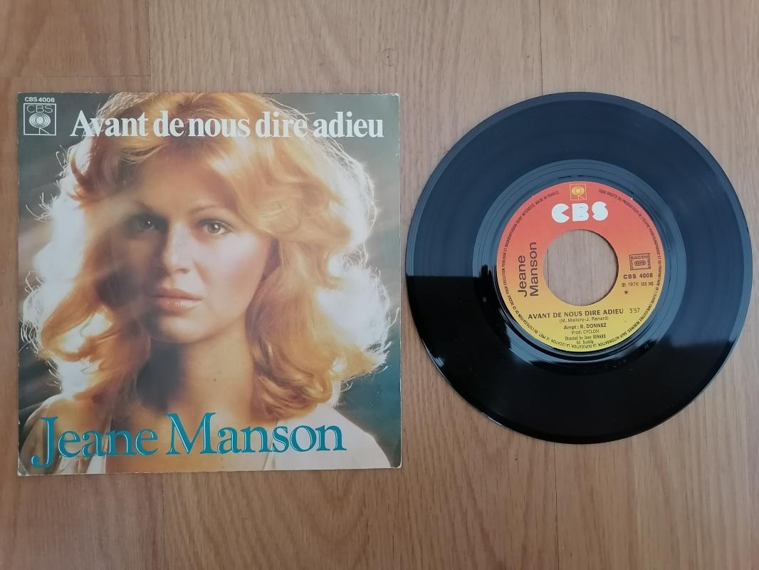 JEANE MANSON - AVANT DE NOUS DIRE ADIEU - 1976 FRANSA BASIM 45 LİK PLAK
