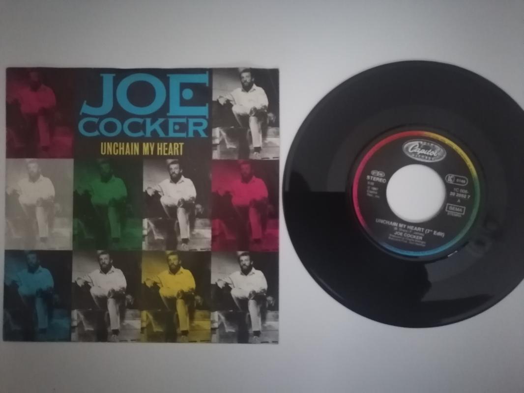 JOE COCKER  - UNCHAIN MY HEART  - 1989 ALMANYA  BASIM 45 LİK PLAK