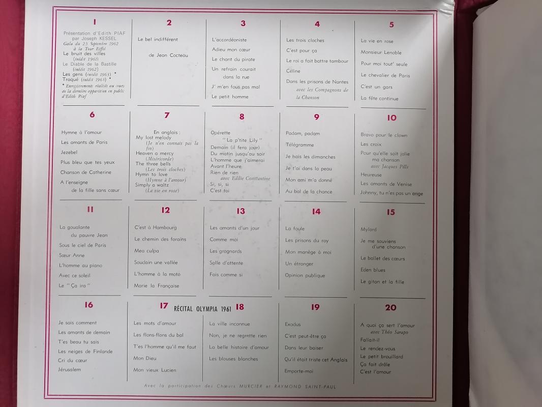 EDITH PIAF - PIAF - 1965 FRANSA Basım - 10 PLAKLIK EDITH PIAF KÜLLİYATI - BOX SET - 20 SAYFA KİTAPÇIK