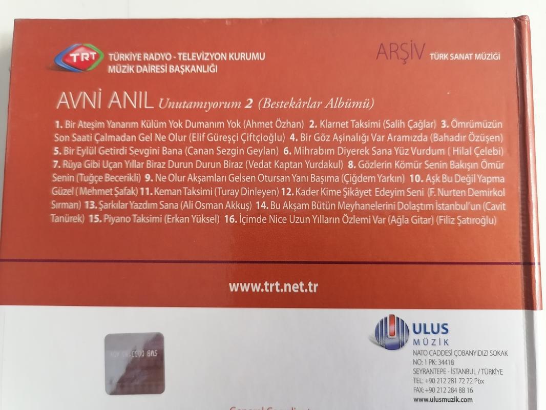 TRT Arşiv Serisi 29 - AVNİ ANIL Unutamıyorum 2  - CD ALBÜM