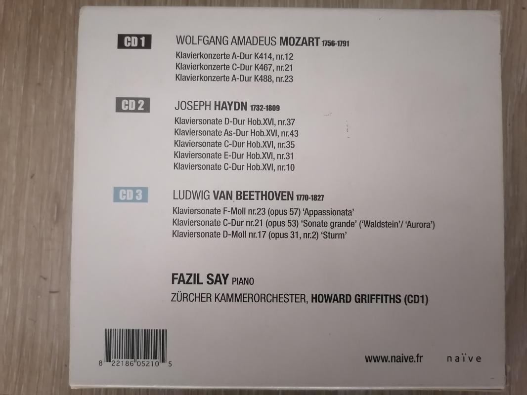 FAZIL SAY - KLAVIERSONATE  / MOZART HAYDN BEETHOVEN - 3 CD LİK SET  - 2006 FRANSA BASIM CD Seti
