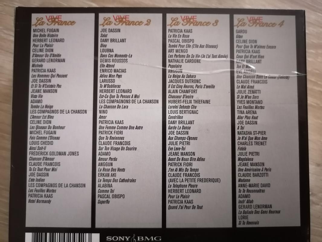 VIVE LA FRANCE 4 CD LİK SET / 70 HARİKA PARÇA - 2003 SONY TÜRKİYE BASIM CD Seti Orjinal Kutusunda