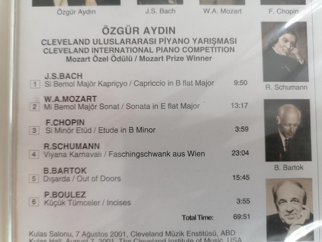 Özgür Aydın / Cleveland - Uluslararası Piyano Yarışması - Açılmamış Ambalajında CD