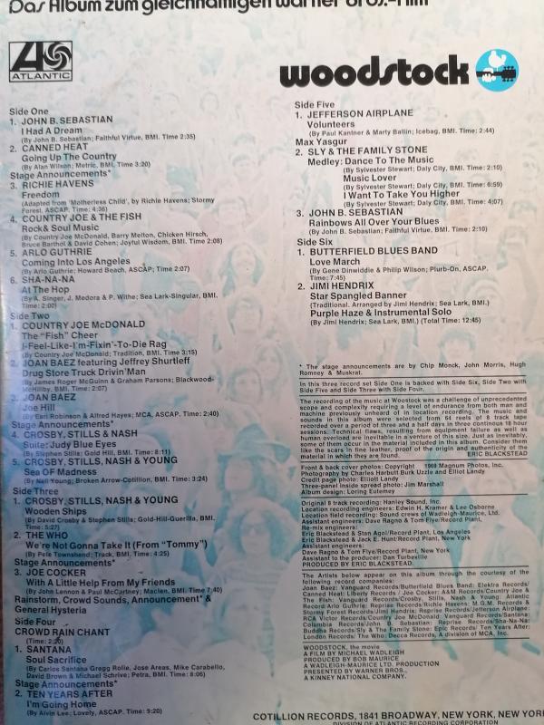 Woodstock - Music From The Original Soundtrack And More - 1970 Almanya Basım(3 LP) 33 Lük LP