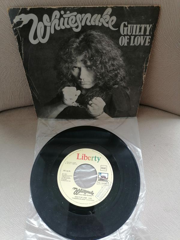 WHITESNAKE - GUILTY OF  LOVE / GAMBLER - 1983 İspanya Basım 45 LİK PLAK