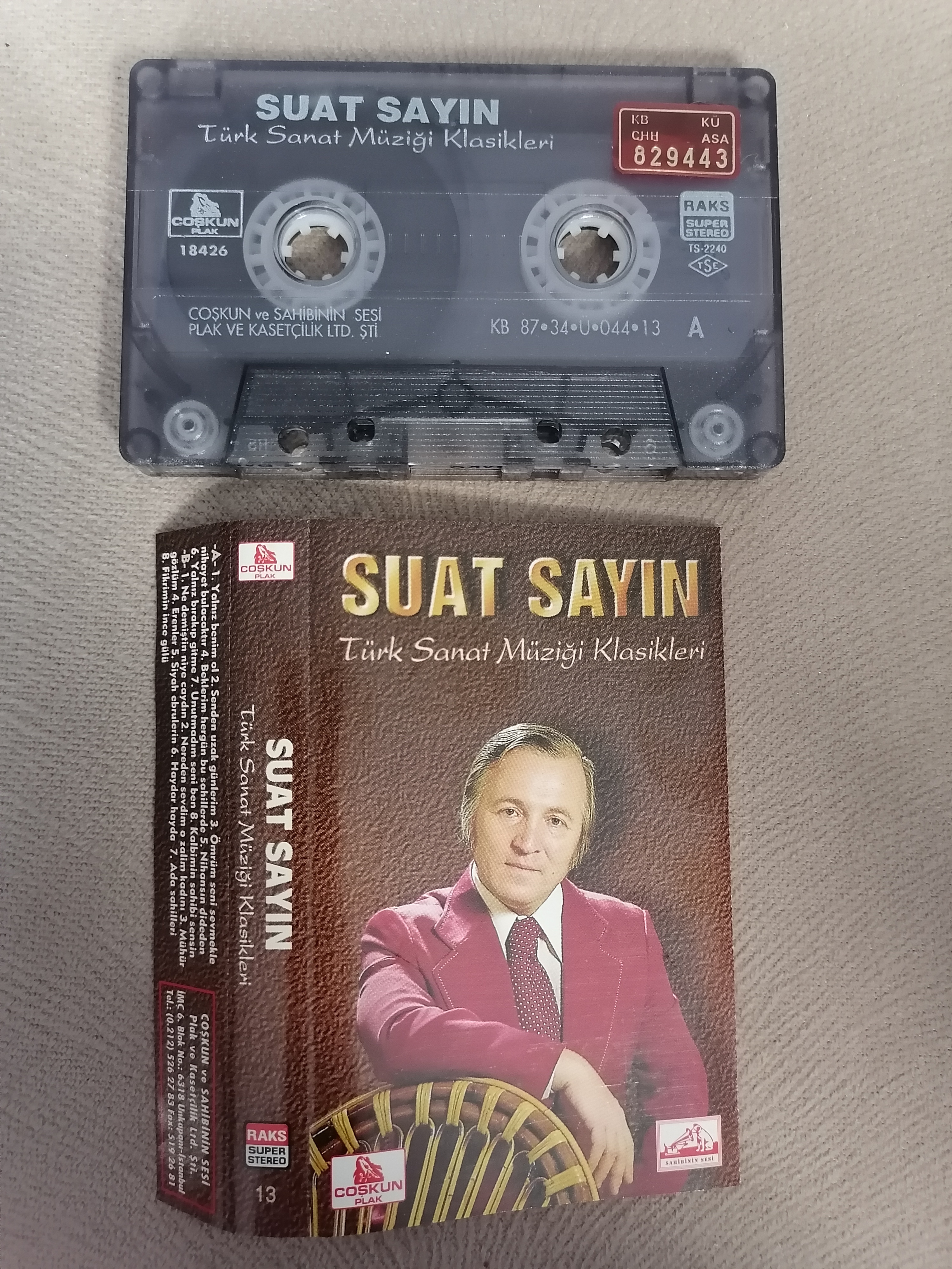 SUAT SAYIN - Türk Sanat Müziği Klasikleri - 1987 Türkiye Basım 2. El Kaset