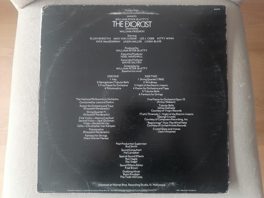 THE EXORCIST - Soundtrack - 1974 Kanada Basım - 33lük LP Plak Albüm 2. EL