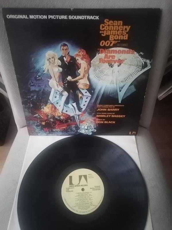 007 JAMES BOND / Diamonds Are Forever - Soundtrack - 1971 USA Basım - 33lük LP Plak Albüm 2. el