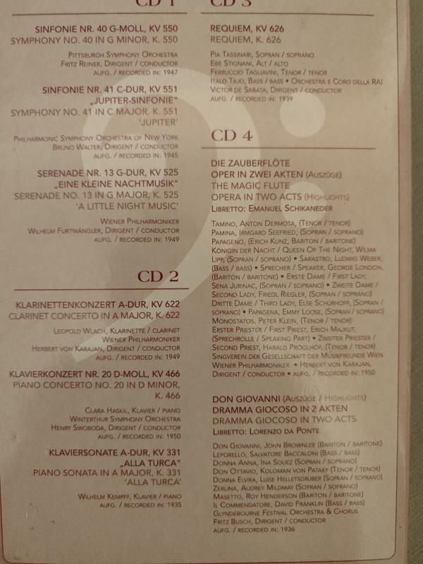 Wolfgang Amadeus MOZART - 2005 Almanya Basım Özel Kapaklı 4 CD lik Set + 19 Sayfa Kitapçık 2. el